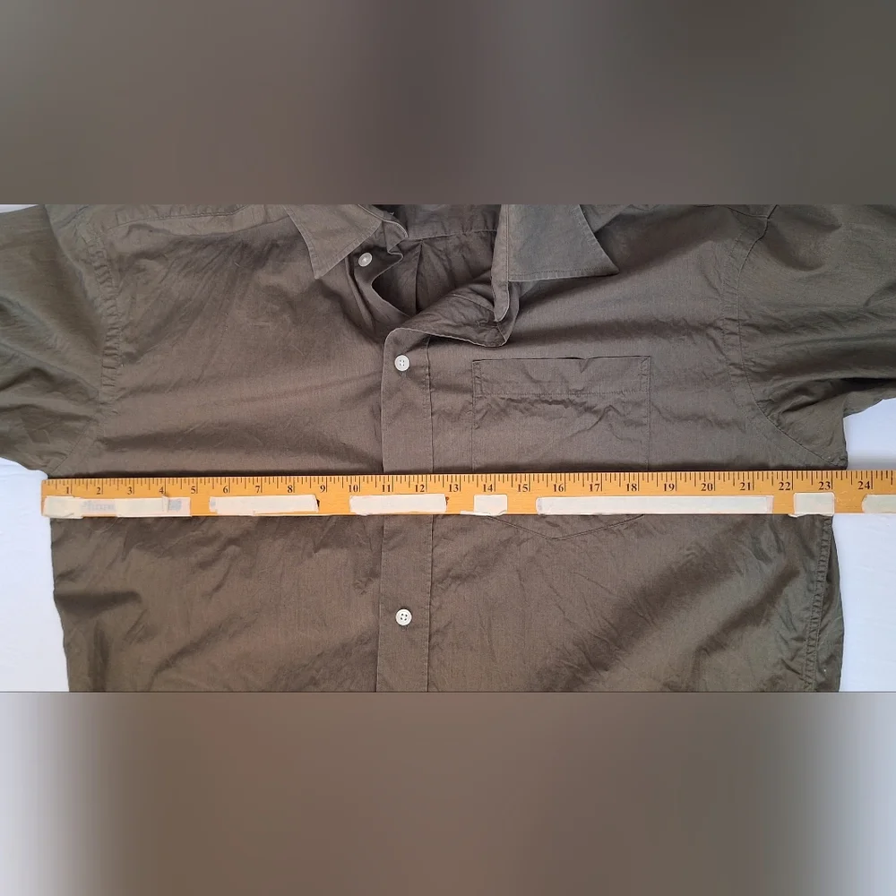 Banana Republic 100% Cotton Dress Shirt Button Down Long Sleeve Olive Mens M
